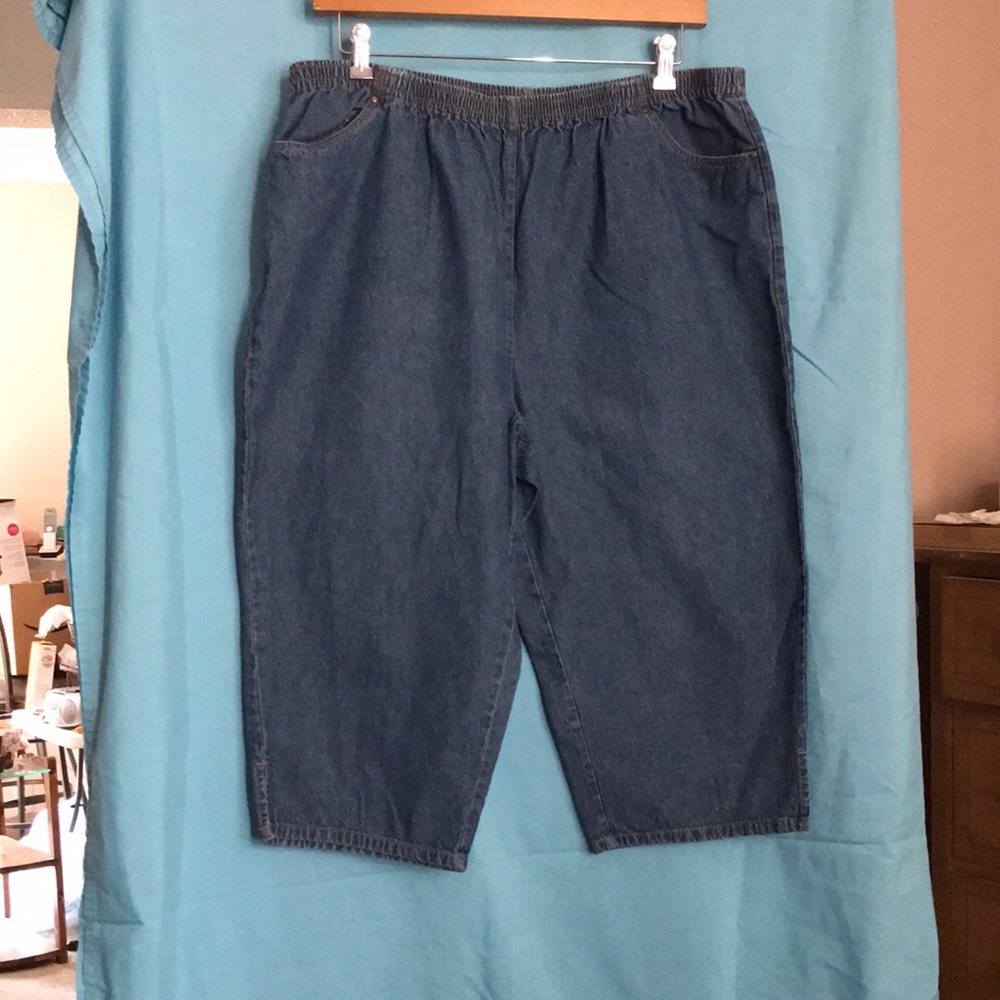Denim crop pants